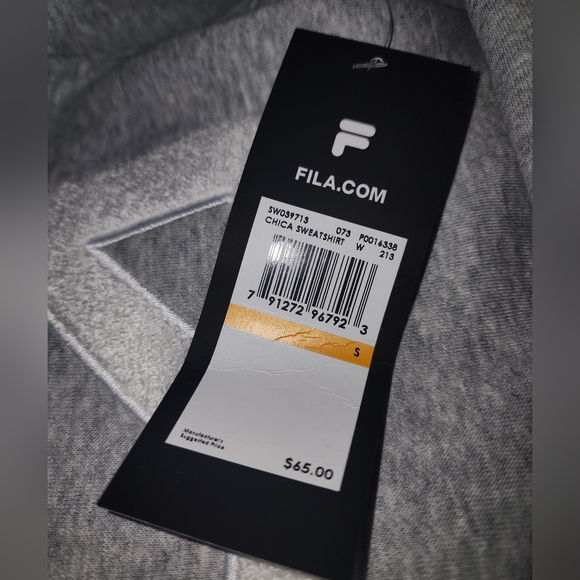 FILA Brand Grey Sweater Chica Sweatshirt NWT Hoodie - Picture 3 of 3